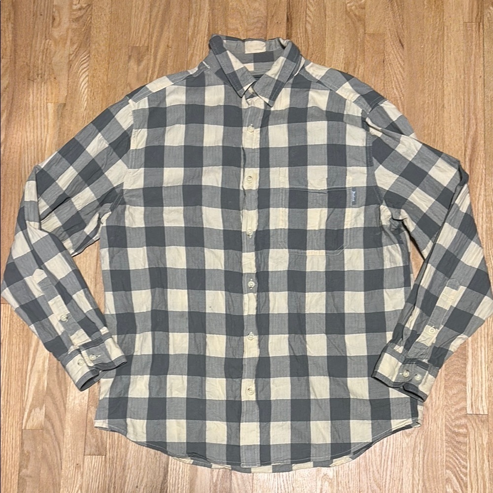 Woolrich 100% Cotton Plaid Men's Button Up Long Sleeve Shirt